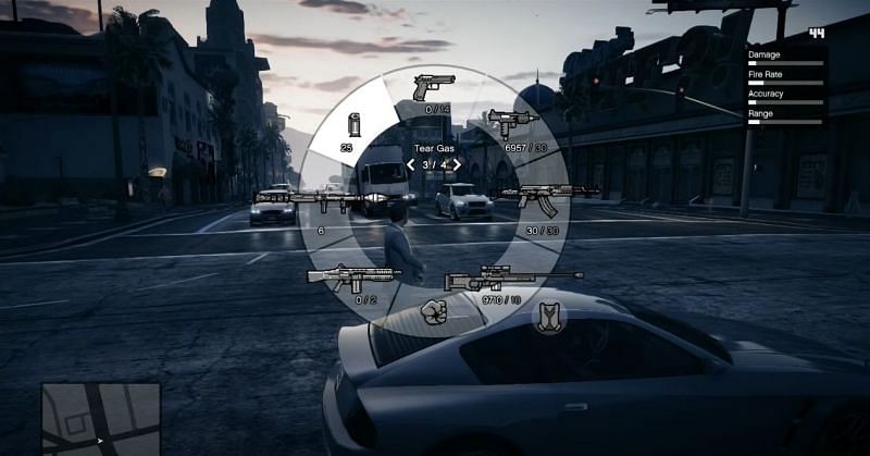 The weapon wheel (Image via Rockstar Games)