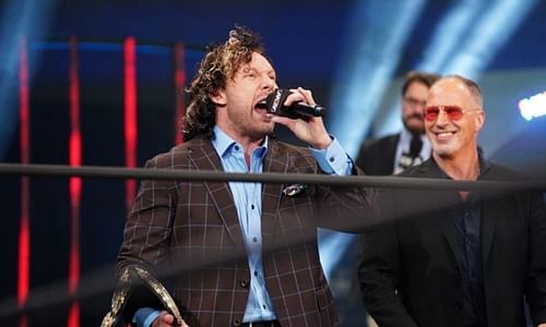 AEW Champion Kenny Omega cutting a promo