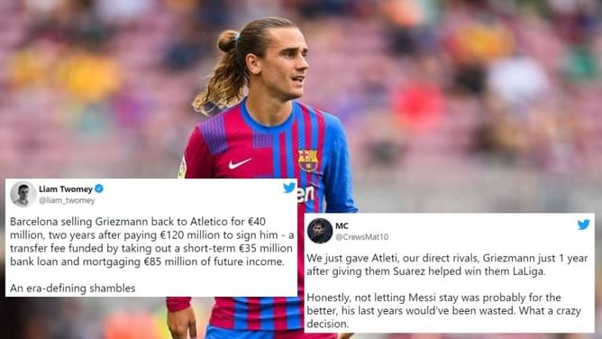 Twitter erupts as Antoine Griezmann leaves Barcelona to rejoin Atletico Madrid