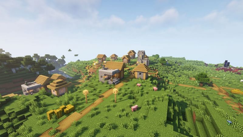 A plains village (Image via Minecraft)