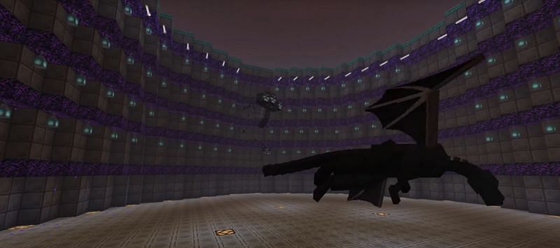A one on one fight between the boss mobs is not possible as Ender dragons will only attack players (Image via YouTube/stormfrenzy)