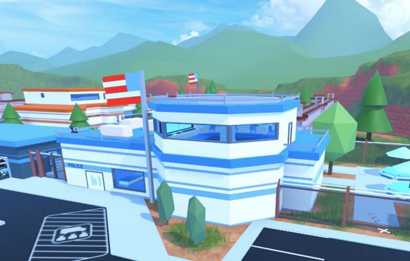 A police station in Jailbreak. (Image via Roblox Corporation)