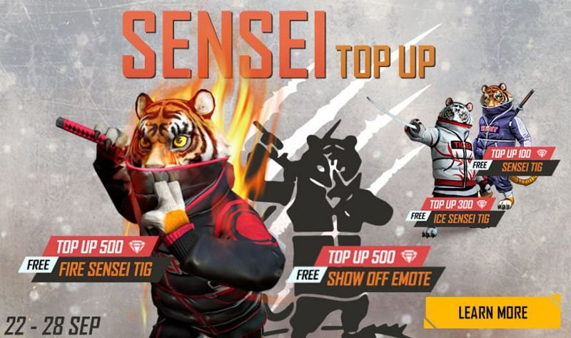 Sensei Tig pet skins and emote are also available (Image via Free Fire)