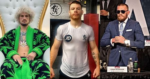 Sean O'Malley (left), Paul Felder (central), Conor McGregor (right) [Images Courtesy: @sugaseanmma @felderpaul @thenotoriousmma on Instagram]