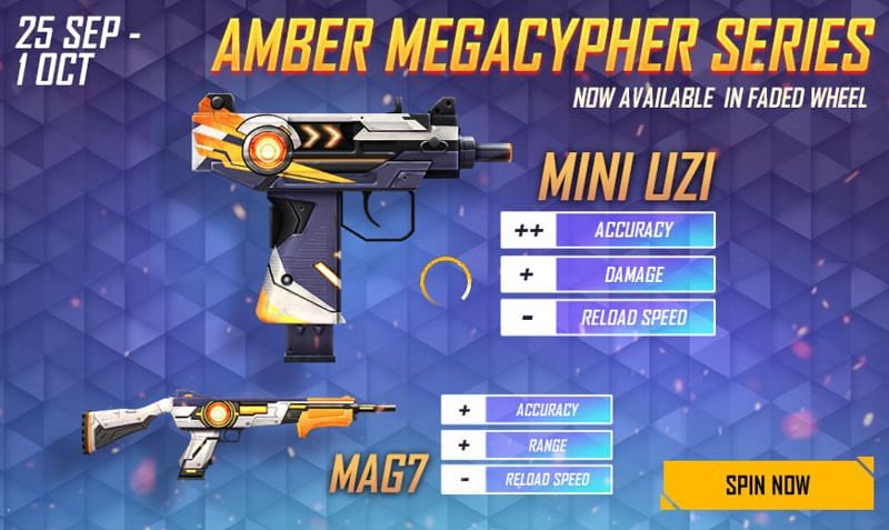 The Amber Megaypher Series Faded Wheel is available until 1 October (Image via Free Fire)