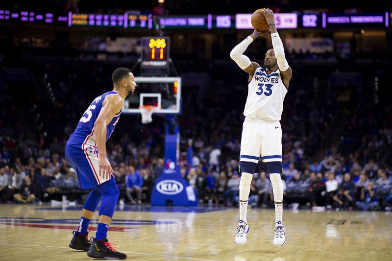 Ben Simmons in action during an NBA game against the Minnesota Timberwolves