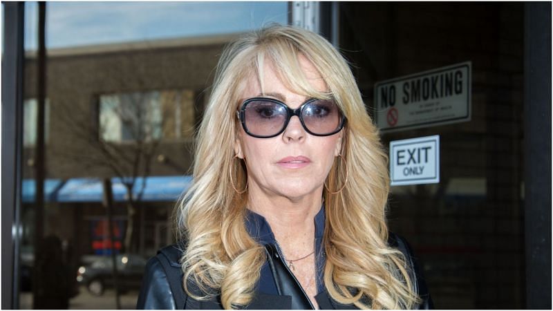 Dina Lohan appears in court after her arrest in 2013 for driving while intoxicated and speeding at Nassau County First District Court. (Image via Getty Images)