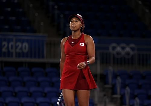 Naomi Osaka in action during the Tokyo Olympics