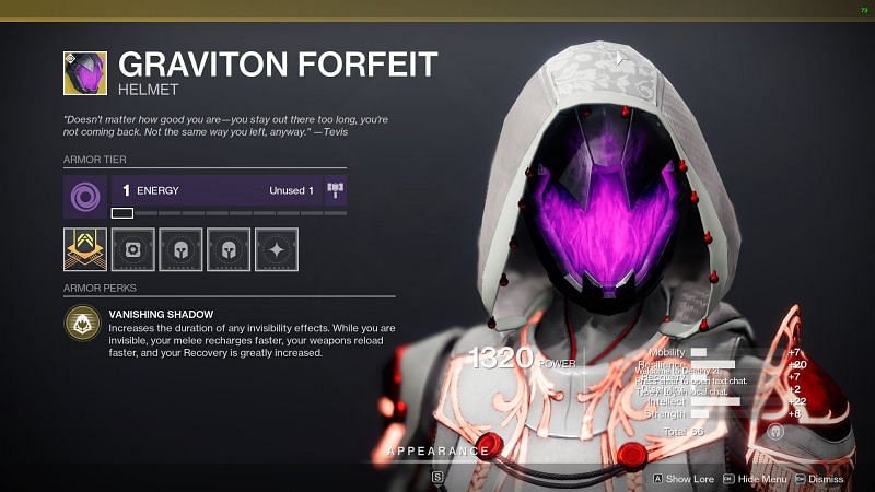 Graviton Forfeit exotic headpiece for Hunters (Image via Bungie)