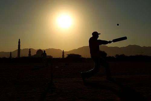 Local Cricket Being Played In Muscat, Oman