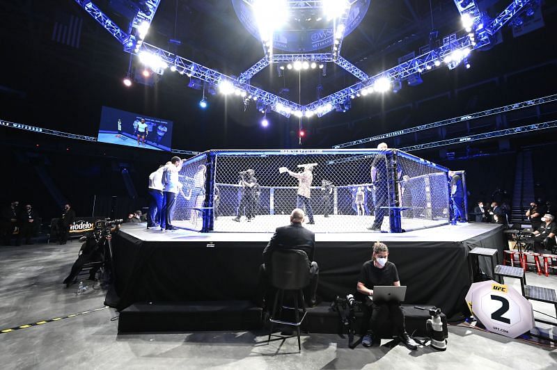 UFC Octagon - Stage set for Fight Night: Smith vs. Spann