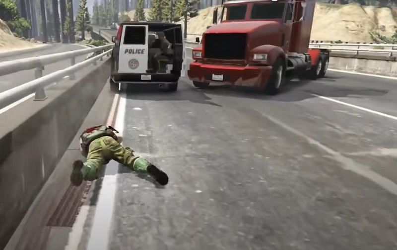An example of a player getting hit by a car (Image via summit1g)