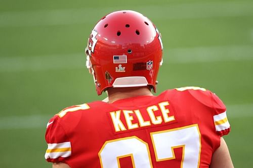 Chiefs TE Travis Kelce at Super Bowl LV