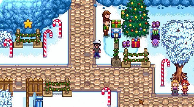 The Feast of the Winter Star takes place on the 25th of winter (Image via Stardew Valley)