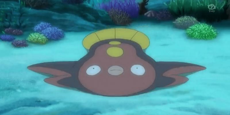 Stunfisk as it appears in the anime (Image via the Pokemon Company)