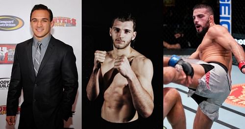 UFC lightweight fighters Michael Chandler (left), Dan Hooker (center) and Nasrat Haqparast (right)