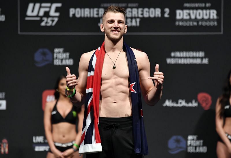 New Zealand-based fighter Dan Hooker poses during the UFC 257 weigh-ins