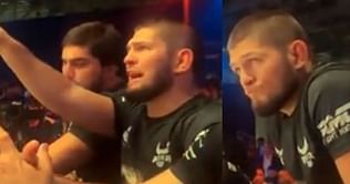 Watch: Khabib Nurmagomedov's intense reaction to KO loss of longtime friend Shamil Zavurov