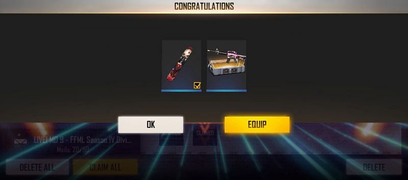 The two rewards for the latest redeem code (Image via Free Fire)