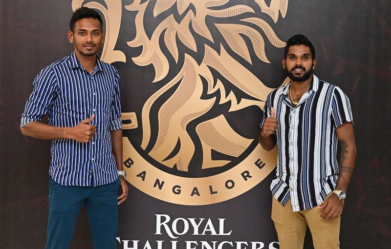 Dushmantha Chameera and Wanindu Hasaranga. Pic: RCB