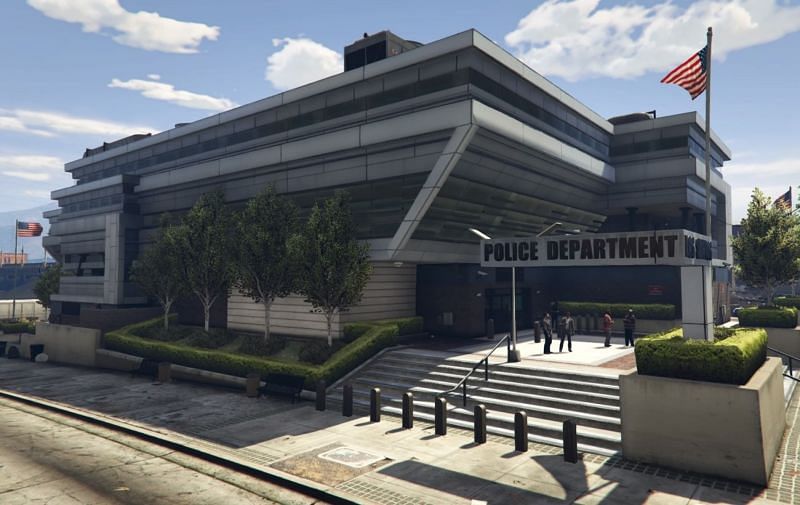 The Mission Row Police Station in GTA 5 (Image via Rockstar Games)