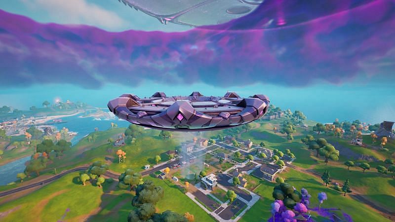 Mothership UFO is abducting POIs in Fortnite(Image via Fortnite)