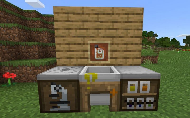 Bleach being made in Minecraft Education Edition (Image via Minecraft)