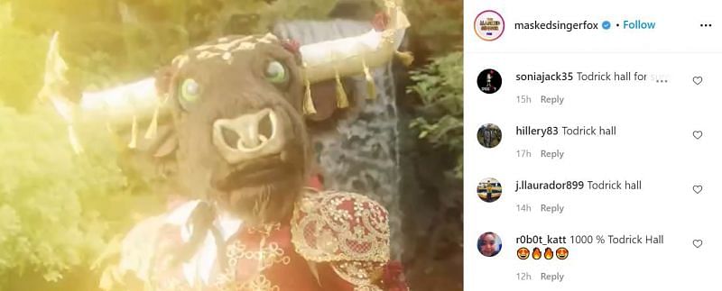 Fans on Instagram speculate Todrick Hall is the bull on Masked Singer (Image via Instagram)