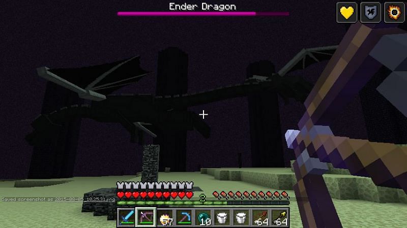 Ender dragons will attack players with a swooping dive (Image via Mojang)