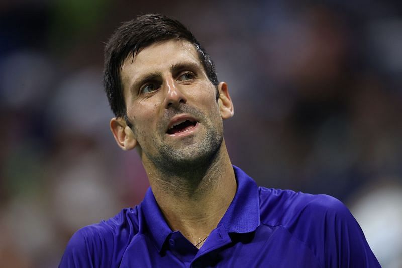 Novak Djokovic during his match against Jenson Brooksby
