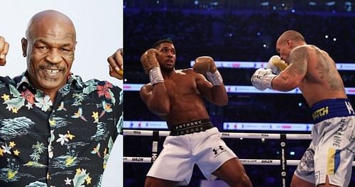 Mike Tyson (left), Anthony Joshua vs Oleksandr Usyk fight (right) [Credits: @miketyson via Instagram]