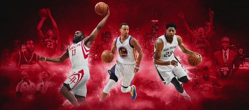 James Harden, Stephen Curry &amp; Anthony Davis shared one of the NBA 2K16 covers [Source: NBA 2K]