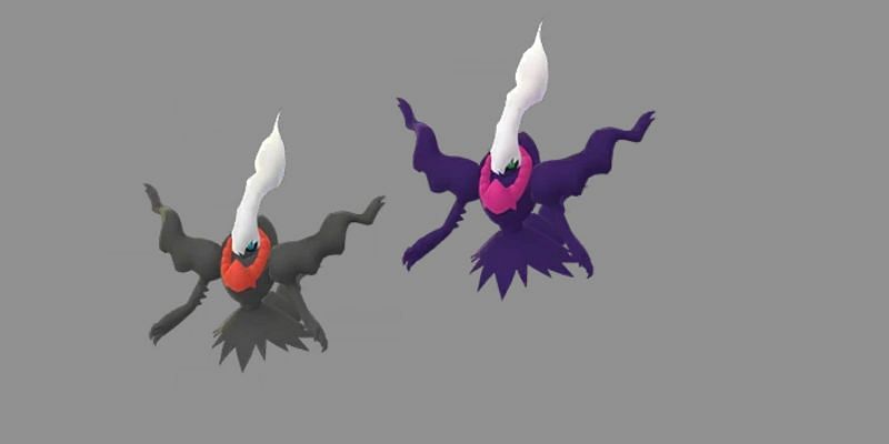 Darkrai alongside its shiny variant (Image via Niantic)