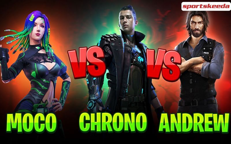 Moco vs Chrono vs Andrew: Which Free Fire character is more suitable for ranked matches?