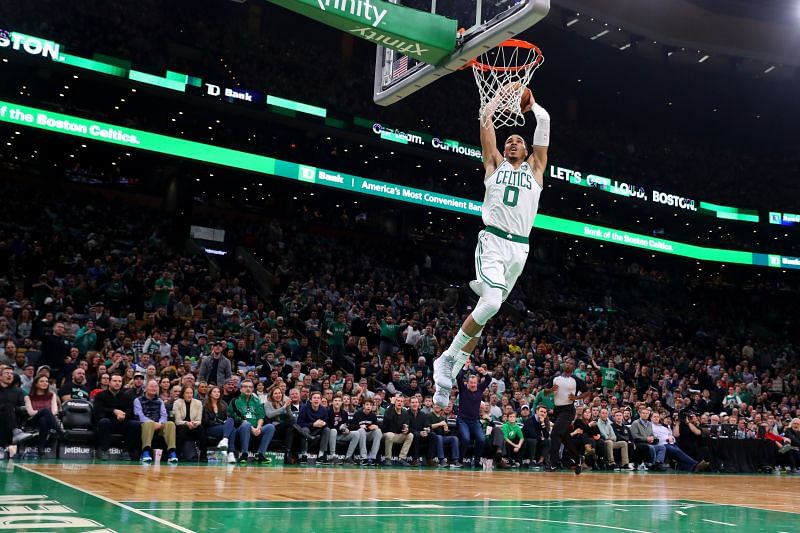 Jayson Tatum soars for dunk in this bit of NBA action