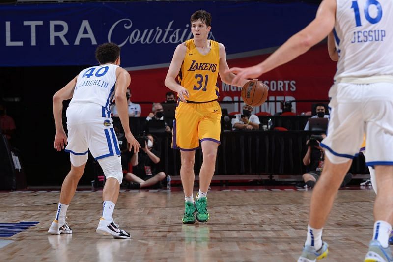 Austin Reaves with the LA Lakers in the 2021 NBA Summer League [Source: Silver Screen and Roll]