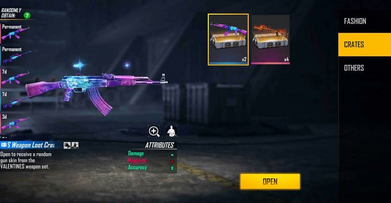 2x Valentines Weapon Loot Crate (Image via Free Fire)