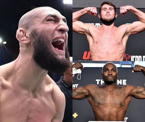 Khamzat Chimaev (left), Darren Till (top), and Derek Brunson (bottom)