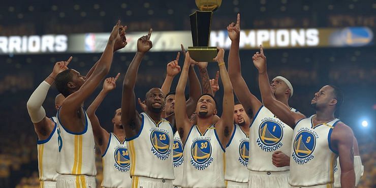 The Golden State Warriors as seen in NBA 2K17 [Source: screenrant]