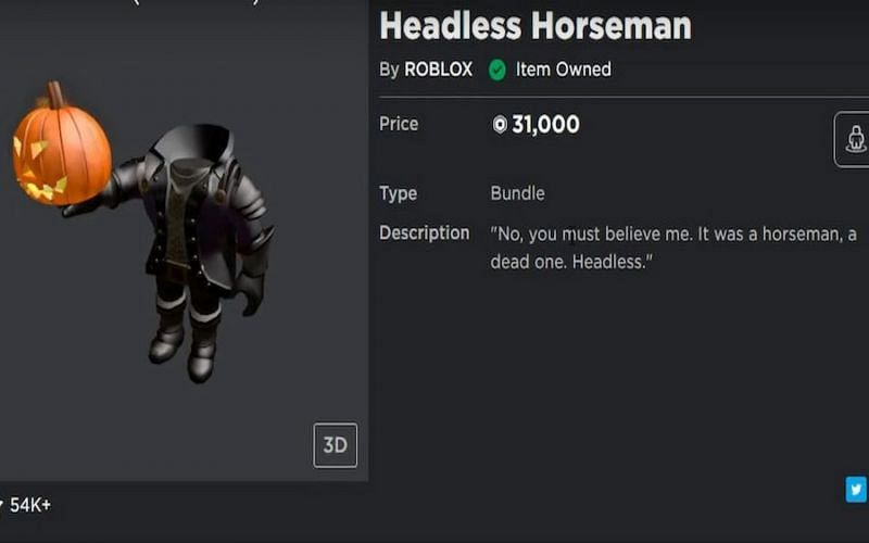 Buying The Headless Horseman Roblox 