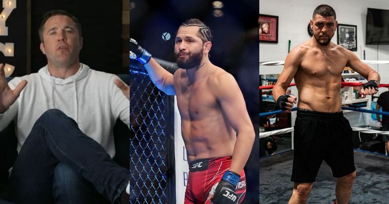 Chael Sonnen (left) wants to see Jorge Masvidal (center) fight Nick Diaz (right) [Right Image Courtesy: @nickdiaz209 on Instagram]