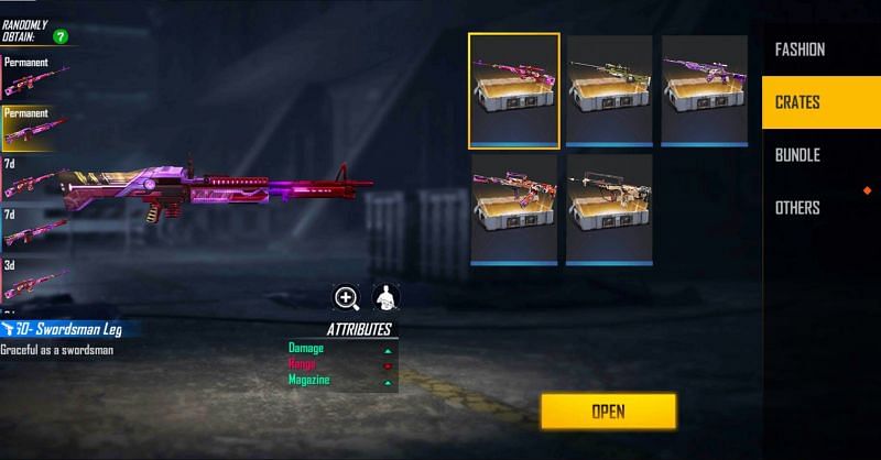 1x Swordsman Legends Weapon Loot Crate is the reward for the code (Image via Free Fire)