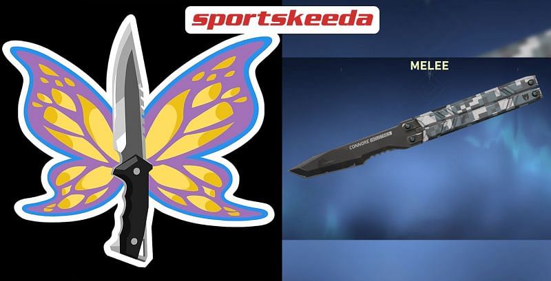 Valorant&#039;s take on the butterfly knife as requested by the community (Image via Sportskeeda)