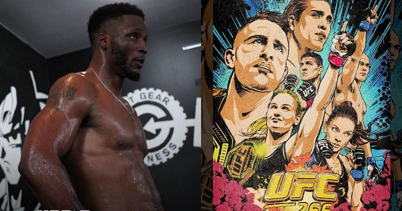 Karl Roberson (L) and UFC 266 poster (R) via Instagram @k_babyk_roberson and @ufc