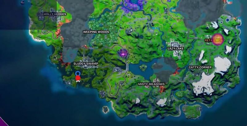 Mushrooms in Sludgy Swamp in Fortnite Chapter 2 Season 8 (Image via Fortnite)