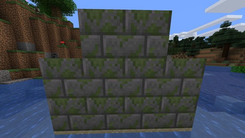 Mossy stone bricks (Image via Minecraft)
