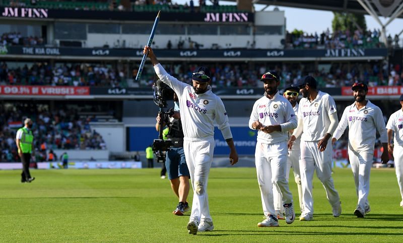 Virat Kohli celebrating India&#039;s win over England at The Oval