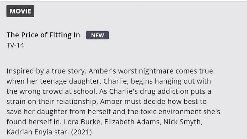 &quot;The Price of Fitting In&quot; synopsis (Image via Lifetime)