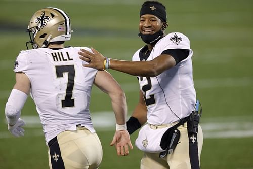 New Orleans Saints QBs Taysom Hill and Teddy Bridgewater