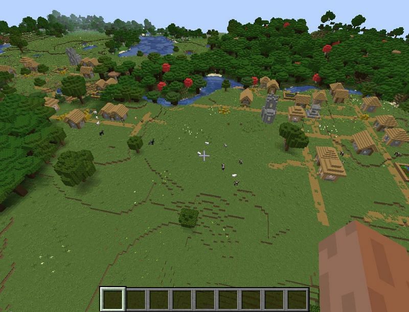 Double Minecraft village (Image via Minecraft)